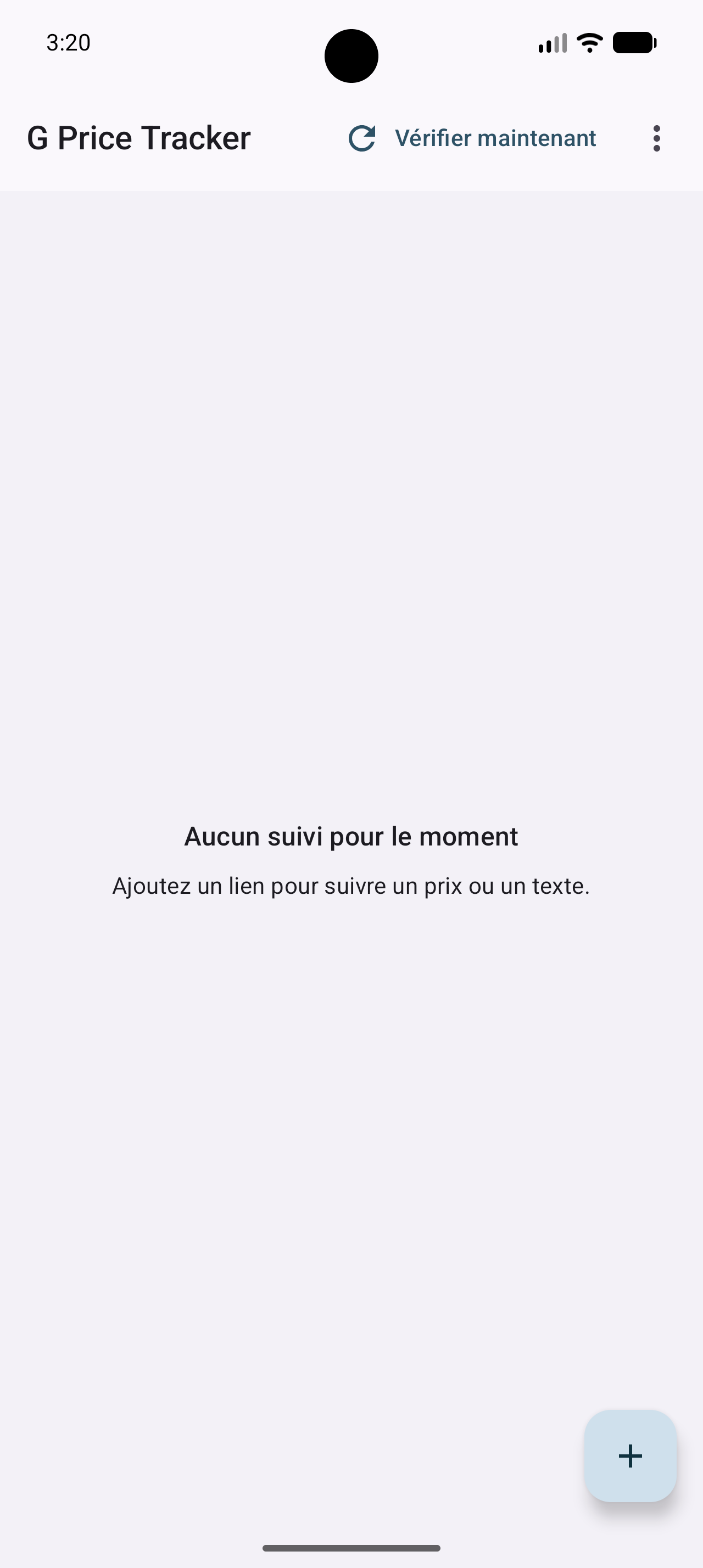 g
          price tracker fenetre principale